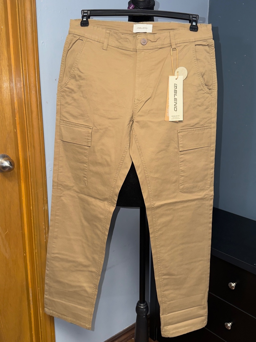 Men’s Khaki Cargo Pants – Utility Straight Fit/EU 32